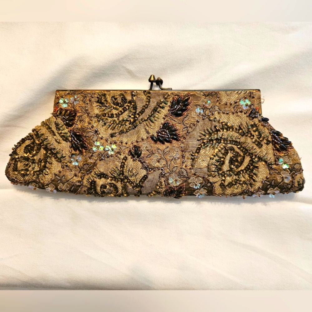 Gold Metallic Clutch Purse